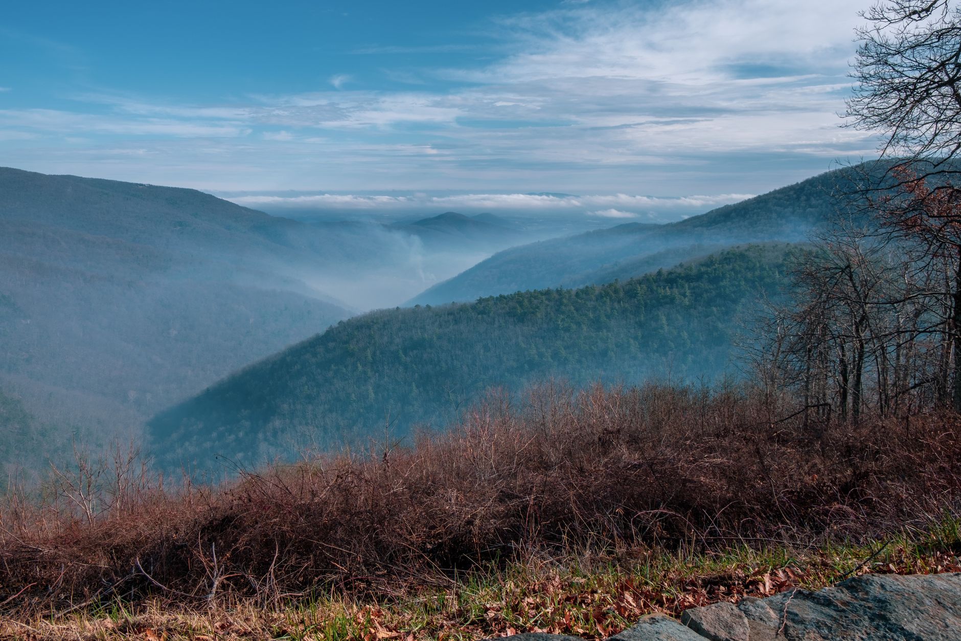 Blue Ridge mountain road above the Shenandoah Valley